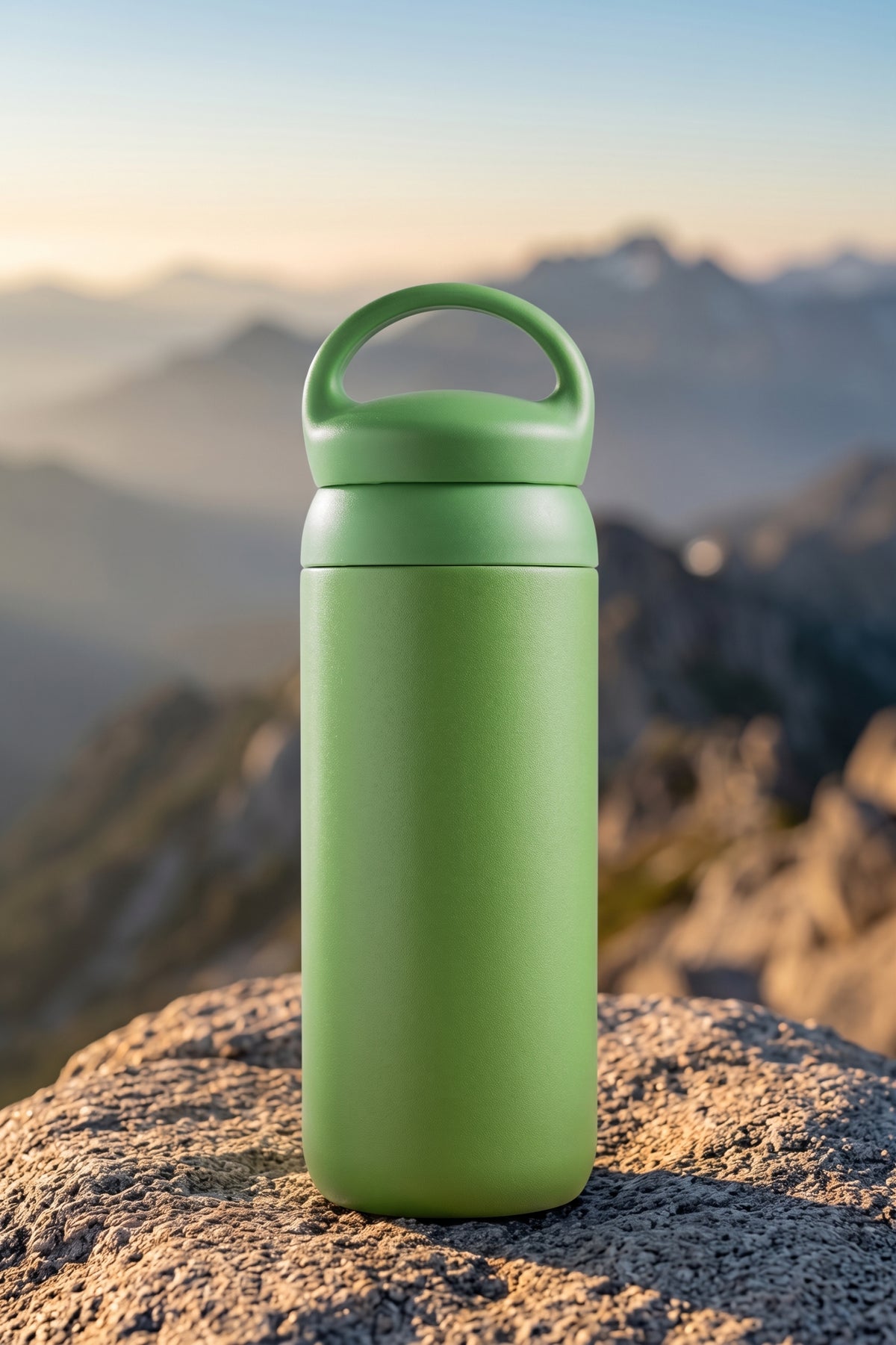 Green water bottle