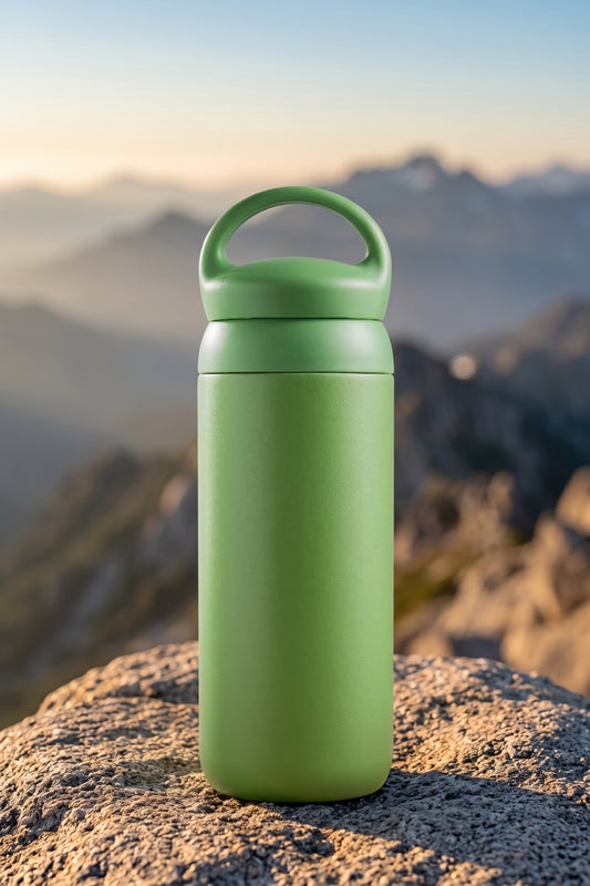 Green water bottle
