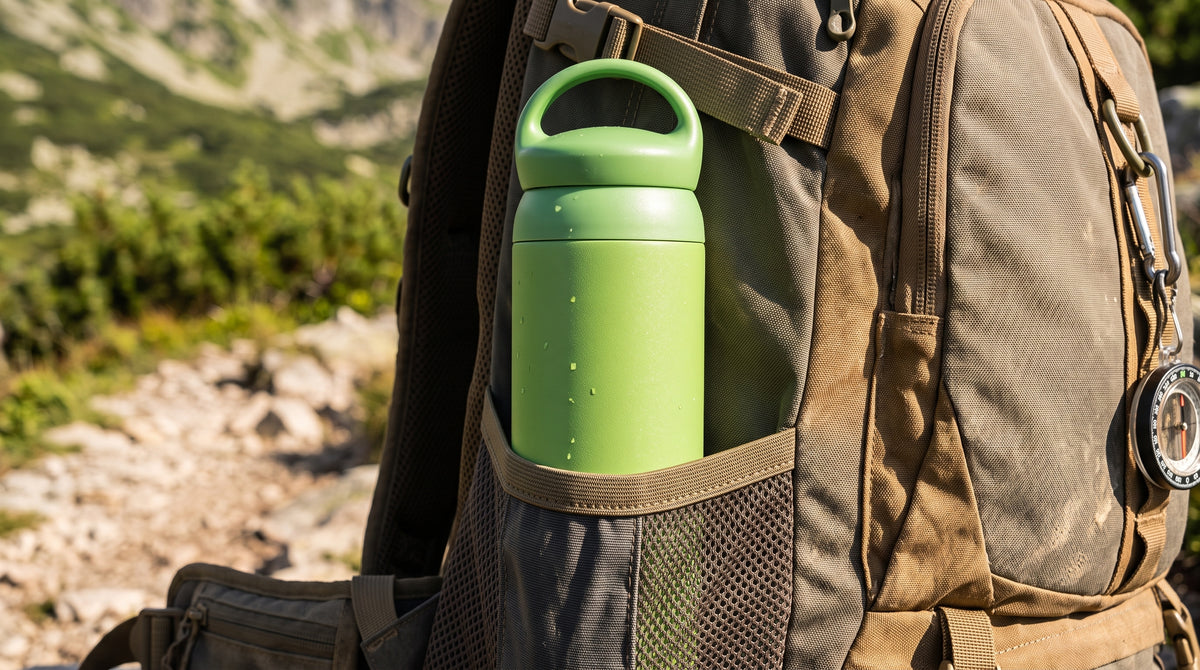 Green water bottle