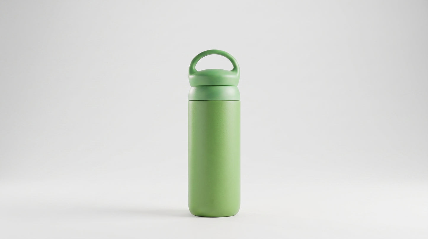 Green water bottle