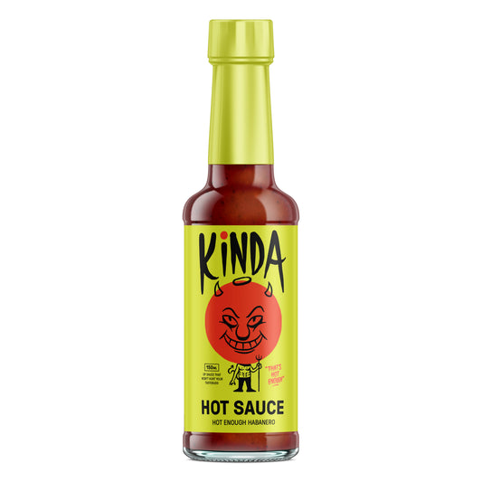 a 150ml bottle of Hot Enough Habanero by Kinda Hot Sauce